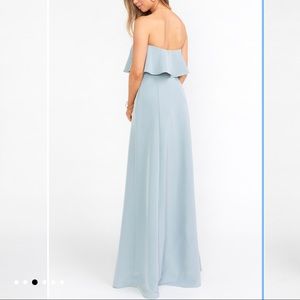 Monaco Ruffle Gown Silver Sage Size Medium